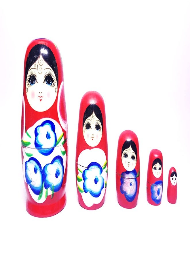 Cutrunn Nesting Doll - Traditional Hand Painted Wooden Decoration Gift Doll (5 Dolls in 1 - Image 1